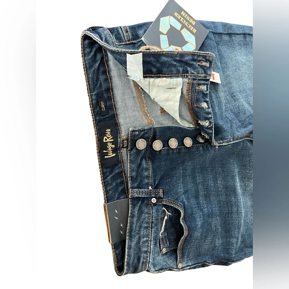 Indigo Rein High Rise Curvy Fit Narrow Leg Above Ankle Junior Blue Jean NWT 9/28